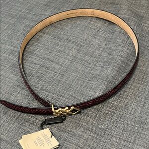Burberry Pembrook snakeskin belt red claret